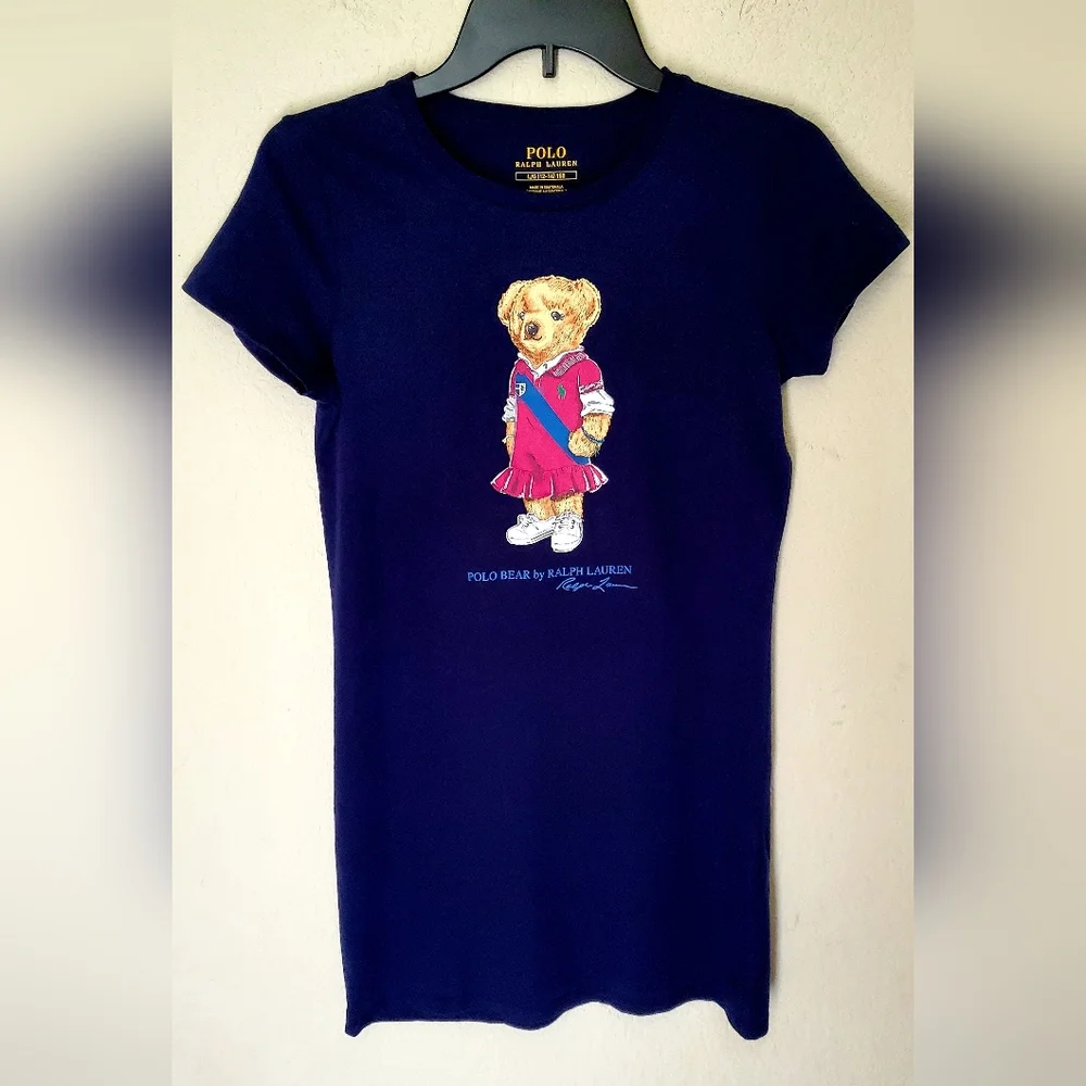Ralph Lauren Polo Bear Jersey Tee Dress - Picture 1 of 2
